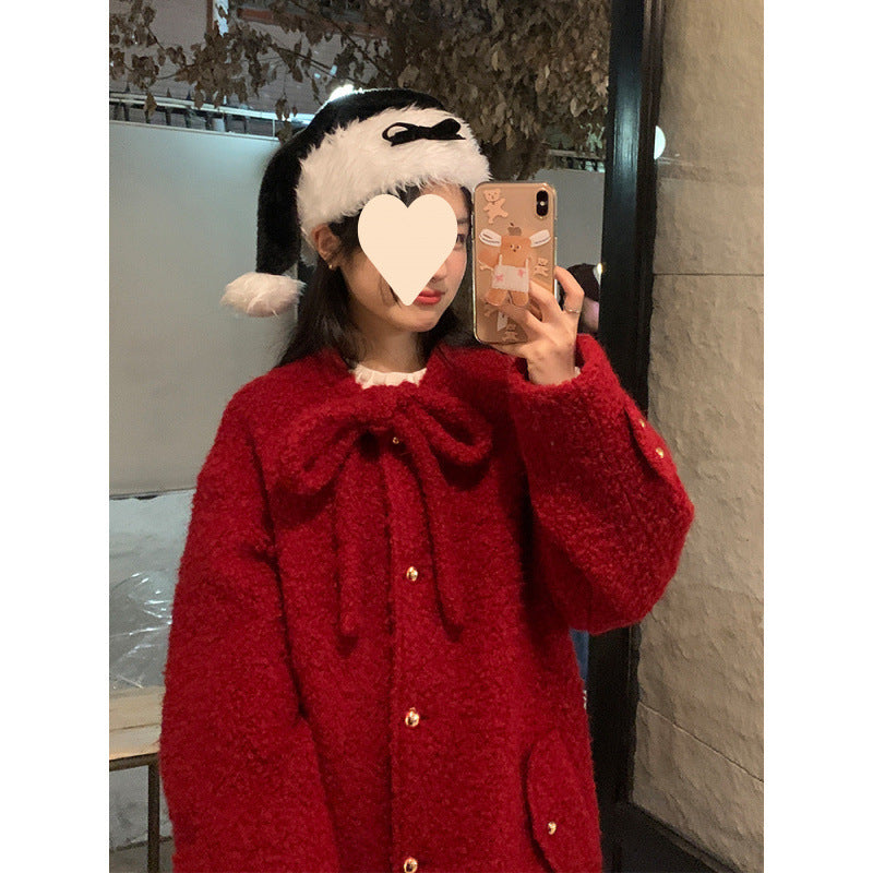 Korean Style Woolen Overknee Long Coat