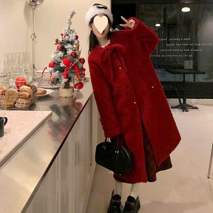 Korean Style Woolen Overknee Long Coat